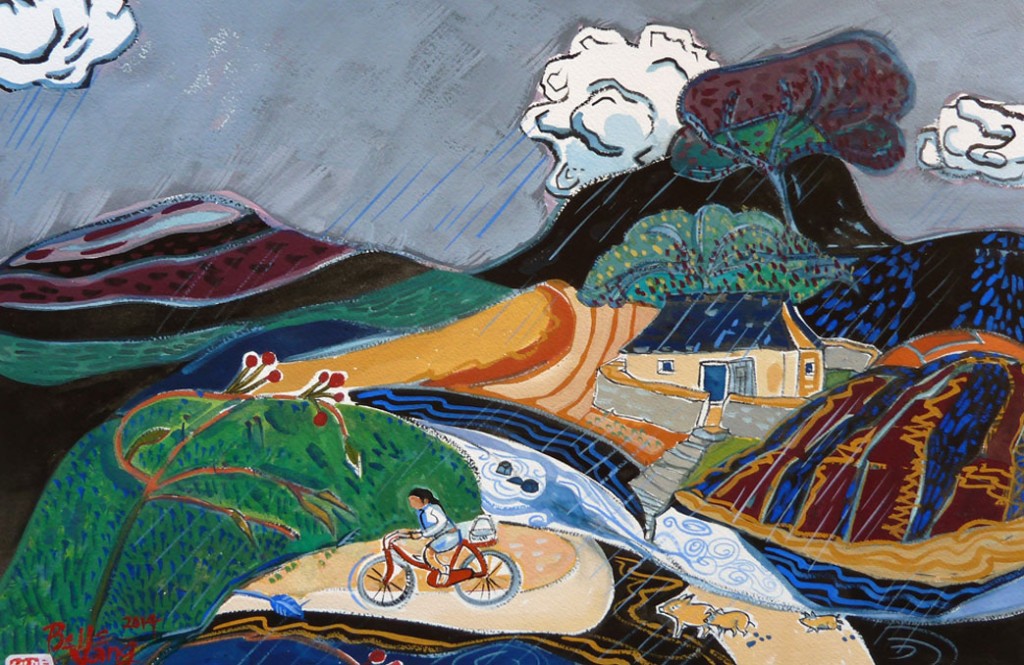 Image of Belle Yang's Cyclist in the Rain
