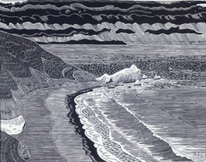 Image of Point Reyes from McClure's Beach, 1979, by Tom Killion