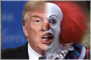 Image of Donald Trump scary clown