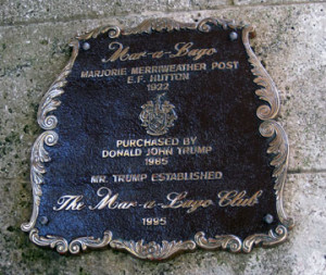 Image of memorial plaque at Mar-a-Lago